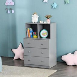 3-Drawer Chest Storage Cabinet Dresser Free-Standing Organizer 2 Cubbies 3 - thumbnail 3