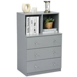 3-Drawer Chest Storage Cabinet Dresser Free-Standing Organizer 2 Cubbies 3 - thumbnail 1