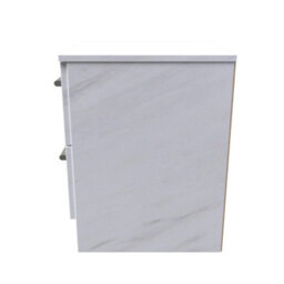 Cornwall 2 Drawer Compact Bedside Cabinet In Marble (Ready Assembled) - thumbnail 3