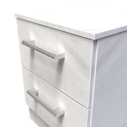 Cornwall 2 Drawer Compact Bedside Cabinet In Marble (Ready Assembled) - thumbnail 5
