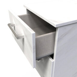 Cornwall 2 Drawer Compact Bedside Cabinet In Marble (Ready Assembled) - thumbnail 6
