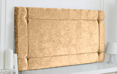 "Adore Designs Italia Crushed Velvet 5Ft Kingsize 20"" Headboard -  Gold"