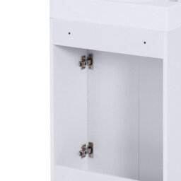Kleankin Bathroom Wash Basin Vanity With Ceramic Sink Base Cabinet Two Doors - thumbnail 9