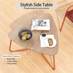Gainoom 3 Piece Orange Patio Bistro Set Outdoor Rattan Furniture Set - thumbnail 5