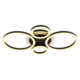 Luminosa Lighting Luminosa Loretta 3 Ring Integrated Led Semi Flush Ceiling Light Matt Black 4X Led 2700-6500K - thumbnail 5