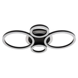 Luminosa Lighting Luminosa Loretta 3 Ring Integrated Led Semi Flush Ceiling Light Matt Black 4X Led 2700-6500K - thumbnail 2
