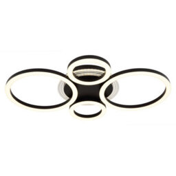 Luminosa Lighting Luminosa Loretta 3 Ring Integrated Led Semi Flush Ceiling Light Matt Black 4X Led 2700-6500K