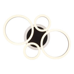 Luminosa Lighting Luminosa Loretta 3 Ring Integrated Led Semi Flush Ceiling Light Matt Black 4X Led 2700-6500K - thumbnail 3