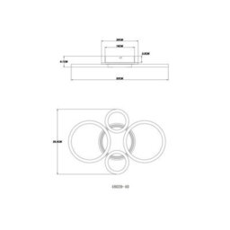 Luminosa Lighting Luminosa Loretta 3 Ring Integrated Led Semi Flush Ceiling Light Matt Black 4X Led 2700-6500K - thumbnail 9