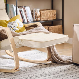 Sobuy Fst16-W, Rocking Chair Relax Lounge Chair With Cushion Recliner With Headrest And Adjustable Footrest, Beige - thumbnail 6