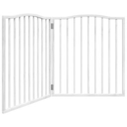 Walplus White Dog Gate With Door Foldable 4 Panels 320 Cm Poplar Wood - thumbnail 2