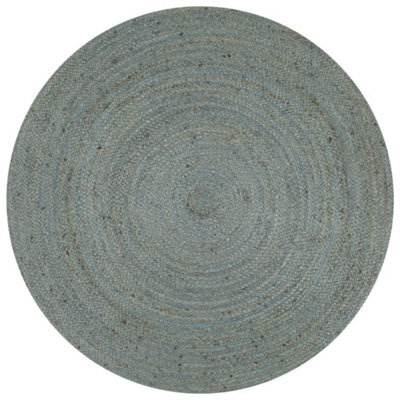 Berkfield Handmade Rug Jute Round 150 Cm Olive Green