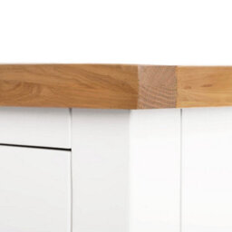 Farro White Xl 2 Over 3 Chest Of Drawers Fully Assembled - Painted With Oak Top By Roseland Furniture - thumbnail 6