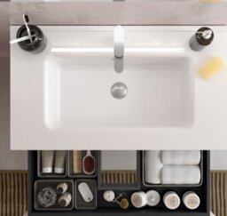 Cygnus bath Bequia Vanity Unit 70Cm Walnut Basin Ceramic - thumbnail 4