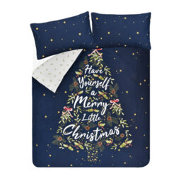 Smart Living Printed Little Christmas Hollytree Reversible Duvet Cover & Pillocase - thumbnail 3