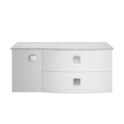Balterley Gentleshaw Contemporary Wall Hung Vanity Unit With Grey Marble Worktop, Moon White, 1000mm - image 1