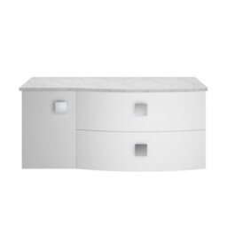 Balterley Gentleshaw Contemporary Wall Hung Vanity Unit With Grey Marble Worktop, Moon White, 1000mm - thumbnail 1