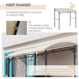 Outsunny 2.2 X 1.5 M Bbq Gazebo Tent Sun Shade With Canopy, Beige - thumbnail 4