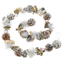 Urbn-Living Urbnliving 150Cm Genuine Pinecone Christmas Garland Natural White Tree Fireplace Decor Xmas Door Wreath
