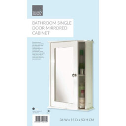 Double Door Mirrored Bathroom Cabinet Shelf - Wall Mounted - Stylish Strong - Chrome Handles For That Classy Look - thumbnail 3