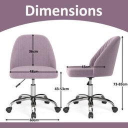 Gainoom Office Chair Modern Armless Desk Chair Height Adjustable Swivel Vanity Chair Pink - thumbnail 2