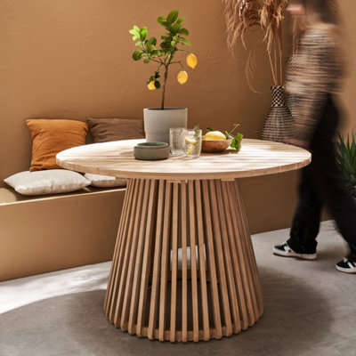 4-Seater Wooden Dining Table Indoor/outdoor Natural - Sweeek - image 1