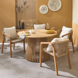 4-Seater Wooden Dining Table Indoor/outdoor Natural - Sweeek - thumbnail 4