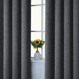 Bedlooms Charcoal Linen Curtain 100% Blackout Thermal Insulated Eyelet Curtain (Pair) 66 X 54 Inches With Tie Back Two - thumbnail 8