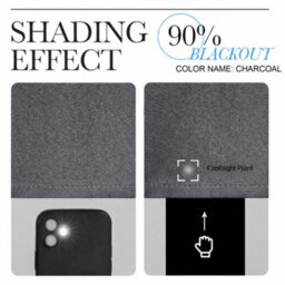 Bedlooms Charcoal Linen Curtain 100% Blackout Thermal Insulated Eyelet Curtain (Pair) 66 X 54 Inches With Tie Back Two - thumbnail 3