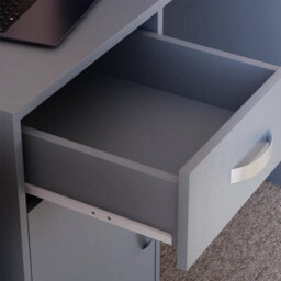 Spacious Grey Computer Desk With Ergonomic Design, Perfect For Your Workspace. - thumbnail 4