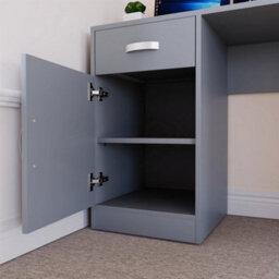 Spacious Grey Computer Desk With Ergonomic Design, Perfect For Your Workspace. - thumbnail 2