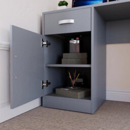 Spacious Grey Computer Desk With Ergonomic Design, Perfect For Your Workspace. - thumbnail 3