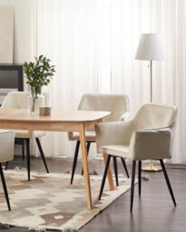 Beliani Set Of 2 Dining Chairs Jasmin Velvet Light Beige - thumbnail 2
