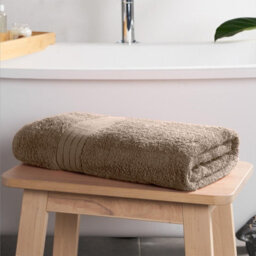 Ohs Luxury 100% Cotton Bath Sheet, 90 X 150Cm - Mocha - thumbnail 2