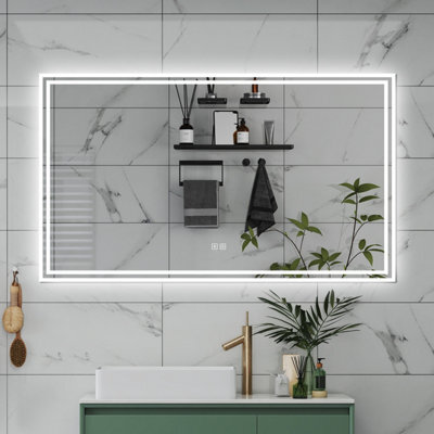 Probaty Bathrooms 1200X700mm Bathroom Led Mirror 3 Colors Dimmable With Bluetooth Memory Function,anti-Fog Wall Mounted Vanity Backlit Mirror - image 1