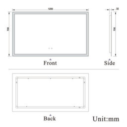 Probaty Bathrooms 1200X700mm Bathroom Led Mirror 3 Colors Dimmable With Bluetooth Memory Function,anti-Fog Wall Mounted Vanity Backlit Mirror - thumbnail 9