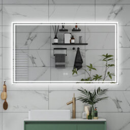 Probaty Bathrooms 1200X700mm Bathroom Led Mirror 3 Colors Dimmable With Bluetooth Memory Function,anti-Fog Wall Mounted Vanity Backlit Mirror - thumbnail 1
