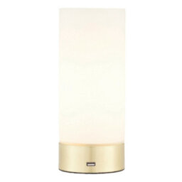 2 Pack - Touch Dimmable Table Lamp Brass & Frosted Glass Shade Light Usb Charger - thumbnail 2