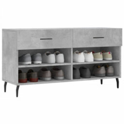 Berkfield Shoe Bench Concrete Grey 102X35X55 Cm Engineered Wood - thumbnail 3