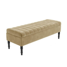 Safar 150Cm Ottoman Storage Bench - Naples Shoe Bench - Beige Lined Upholstery Storage Footstool - thumbnail 4