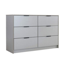 Home Source Phoenix 6 Drawer Storage Chest Grey Bedroom Furniture - thumbnail 7