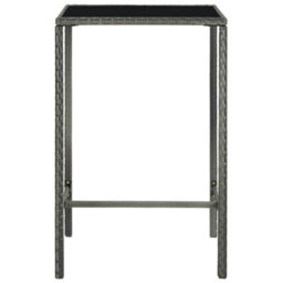 Walplus Garden Bar Table Grey 70X70X110 Cm Poly Rattan And Glass - thumbnail 2