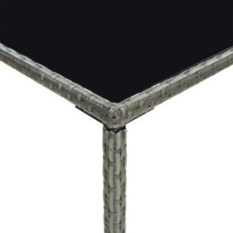 Walplus Garden Bar Table Grey 70X70X110 Cm Poly Rattan And Glass - thumbnail 5