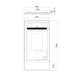 Royal Bathrooms Verona 900 X 460mm Black Back & Front Lit Led Framed Mirror With Integrated Light Bar, Demister Pad & Touch Sensor - thumbnail 6