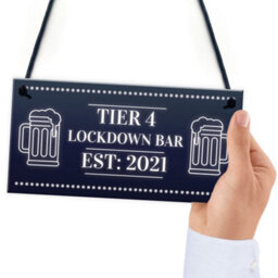 Red Ocean Tier 4 Lockdown Bar Sign Home Bar Man Cave Bar Pub Plaque Gift - thumbnail 6