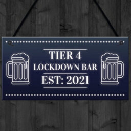 Red Ocean Tier 4 Lockdown Bar Sign Home Bar Man Cave Bar Pub Plaque Gift - thumbnail 4