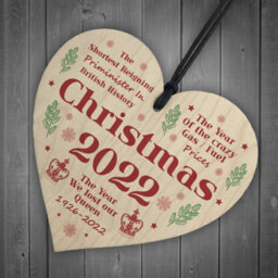 Red Ocean Sentimental Christmas Decoration 2022 Wood Hanging Tree Decoration Gift For Him Her - thumbnail 6