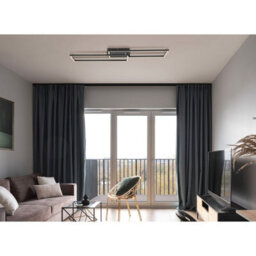 Luminosa Lighting Luminosa Tatjana Integrated Led Semi Flush Ceiling Light Matt Black 2X Led 3000-6500K - thumbnail 6