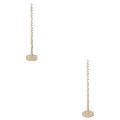 Loops Stylish 2 Pack Of Gloss Almond White 1327mm Tall Floor Lamps With E27 Led Compatibility - image 1
