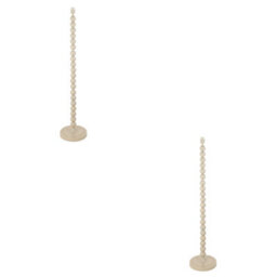 Loops Stylish 2 Pack Of Gloss Almond White 1327mm Tall Floor Lamps With E27 Led Compatibility